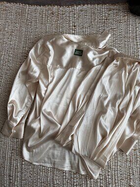 Daily Drills Silk Button Down Shirt and Pant Set